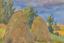 Arnolds Pankoks Landscape With Hey Stacks. Oil On Cardboard. 35x49 Cm ...