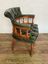 Vintage Green Leather Captain’s Chair Chesterfield Style Desk Library ...