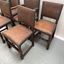 Set Of 5 Jacobean Style Gothic Oak & Brown Leather Studded Dining ...