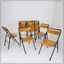 Vintage Set Of 7 Folding Chair In Metal And Wood 1960s | Vinterior