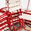 1950’s Slatted Red And White French Outdoor Folding Chairs | Vinterior