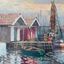 Curated visual reference: Tranquil Harbour Vintage Swedish Oil Painting By Eric Lundgren Photo Inspiration