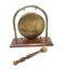 Vintage Tabletop Stag Design Brass Dinner Gong Oak Stand & Mallet ...