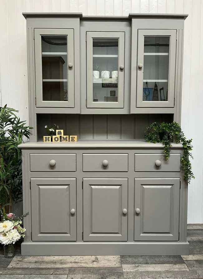 Vintage Olive Green Painted Glazed Dresser | Vinterior