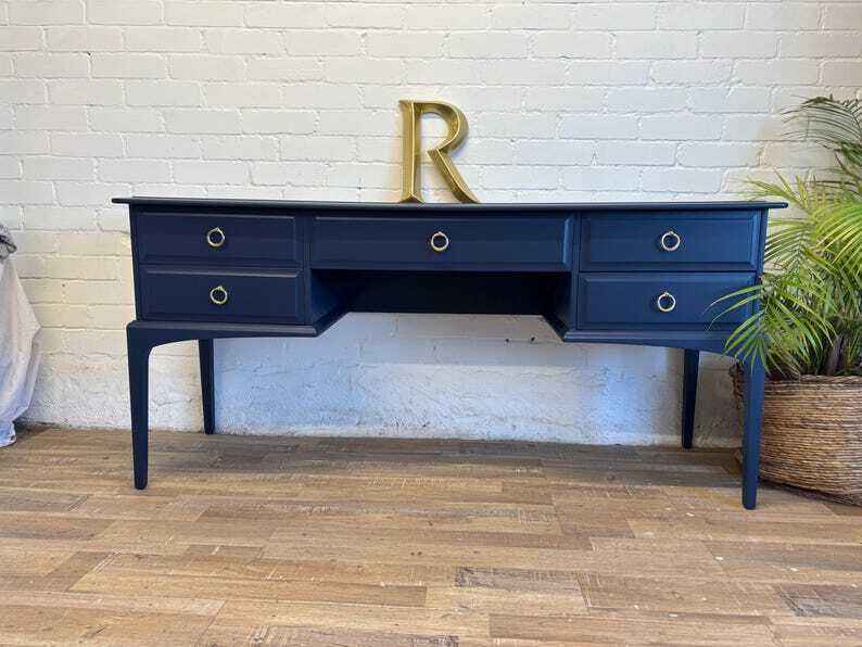 dark blue dressing table Navy Blue Gothic Carved Dressing Table With Mirror – Upcite