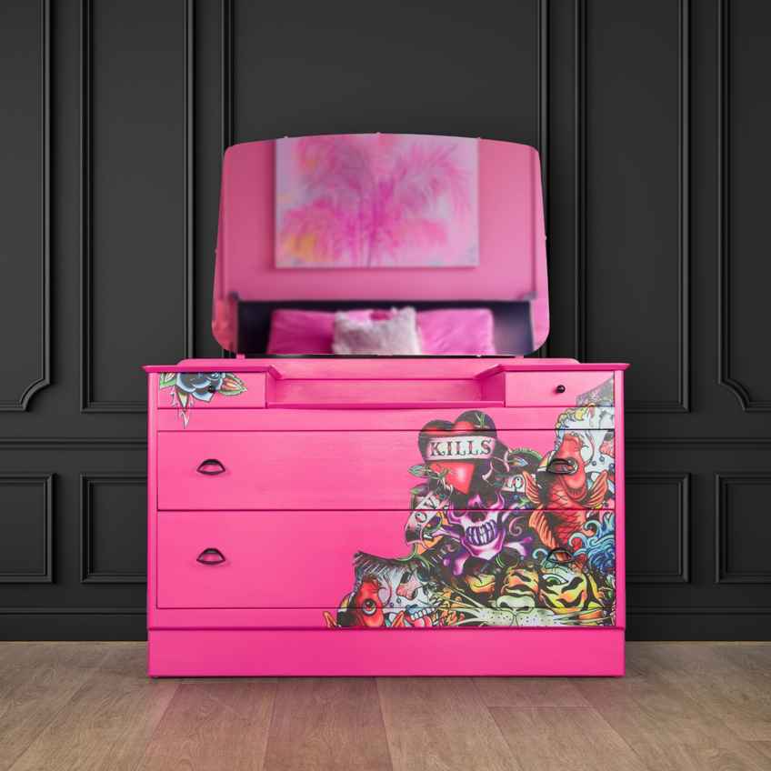 grey and pink dressing table Grey Vintage Dresser Unit – Ian Snow Ltd main image 0