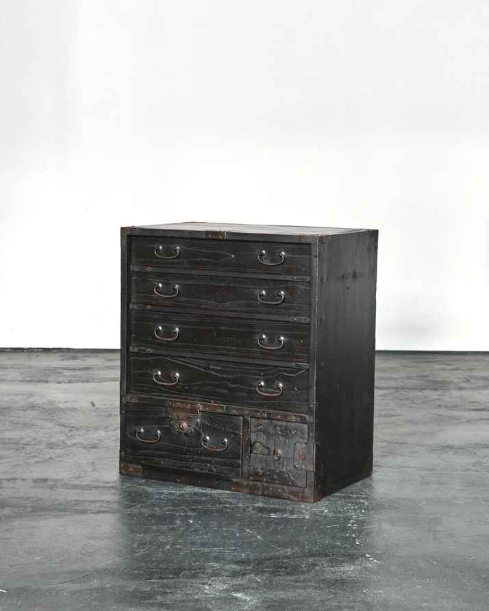 old black dresser Black Tall Wooden Dresser with Dark Stain