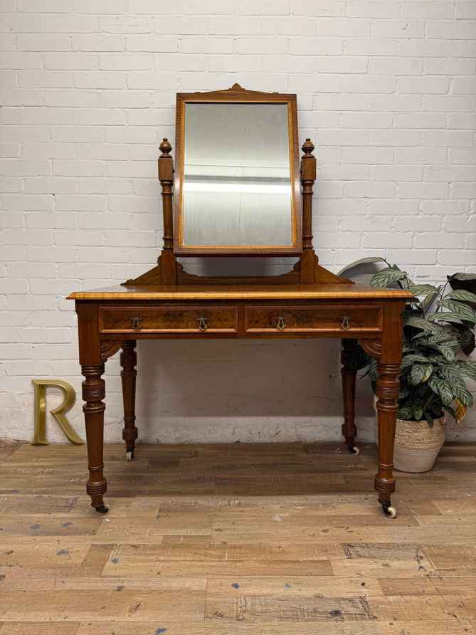 chinese dress ladies Victorian Dressing Table & Chair, Walnut & Gold
