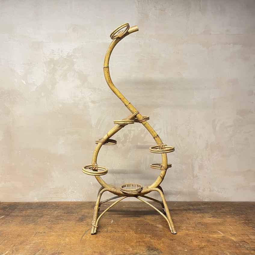 Rare Italian Franco Albini Style Mid Century Bamboo Plant Holder | Vinterior