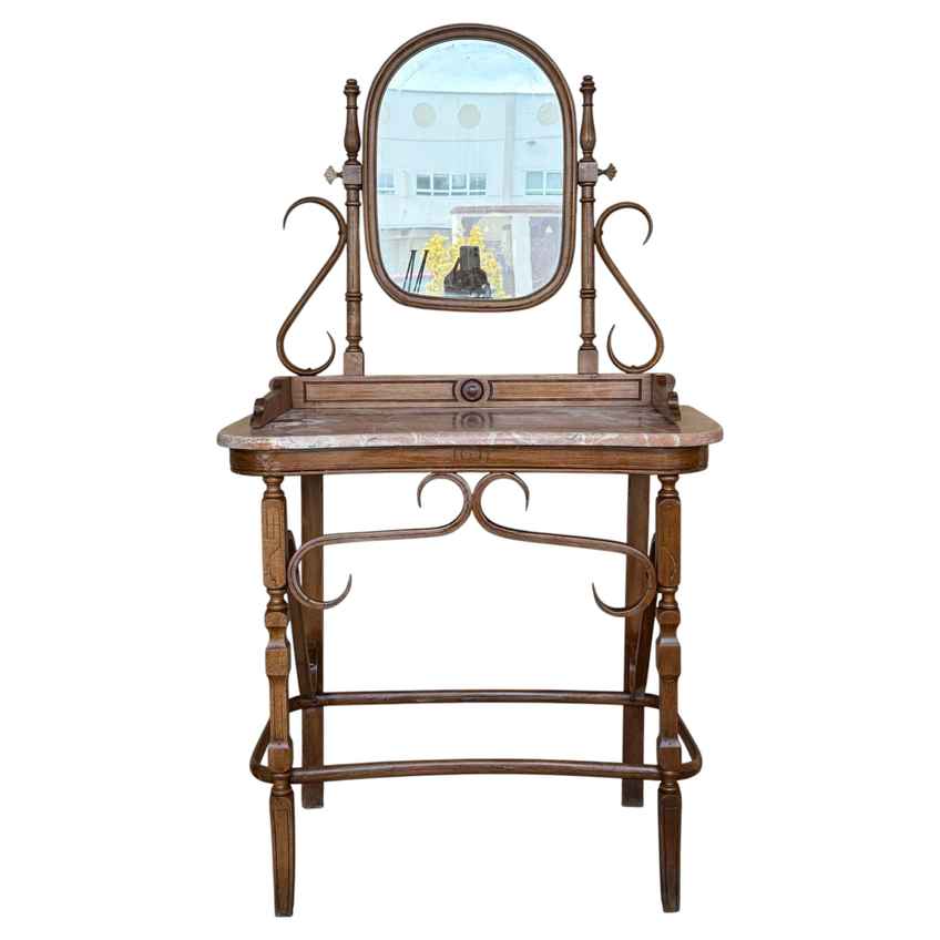 chinese dress ladies Victorian Dressing Table & Chair, Walnut & Gold main image 0