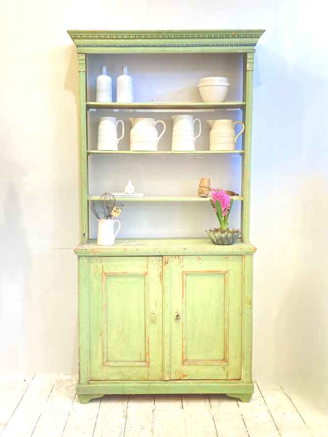 Antique Emerald Green Kitchen Cabinet (C.1920) | Vinterior Antique Emerald Green Kitchen Cabinet (C.1920) | Vinterior