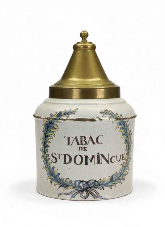 lead tobacco jar A 19thc Bell Shaped Lead Tobacco Jar