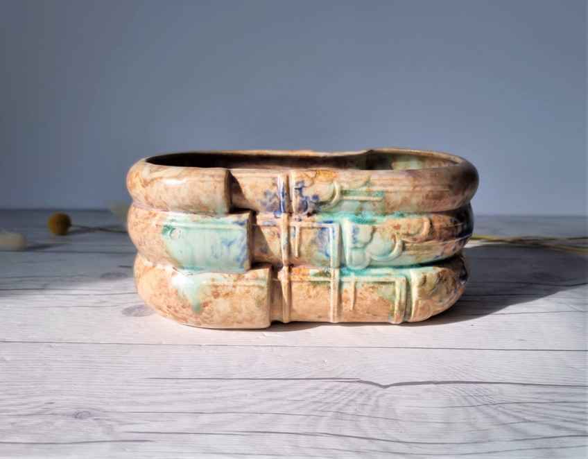 Shorter & Son, Art Deco Bauhaus Geometric Dcor Raw Ocean Jasper Palette  Planter, English, 1920s 30s | Vinterior