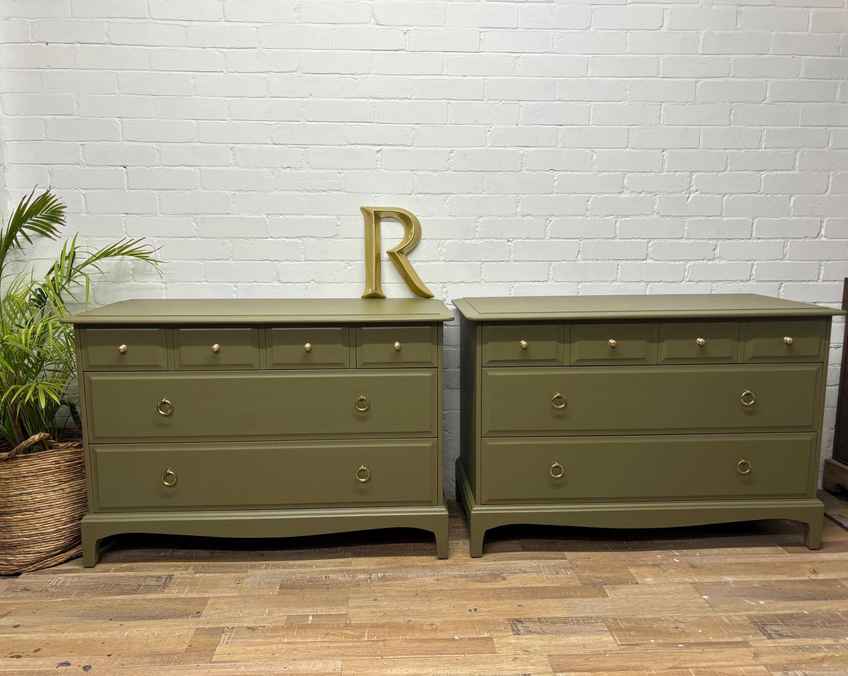 Pair Of Ikea Nikkeby 2 Drawer Chests / Grey Green | Ikea | Vinterior