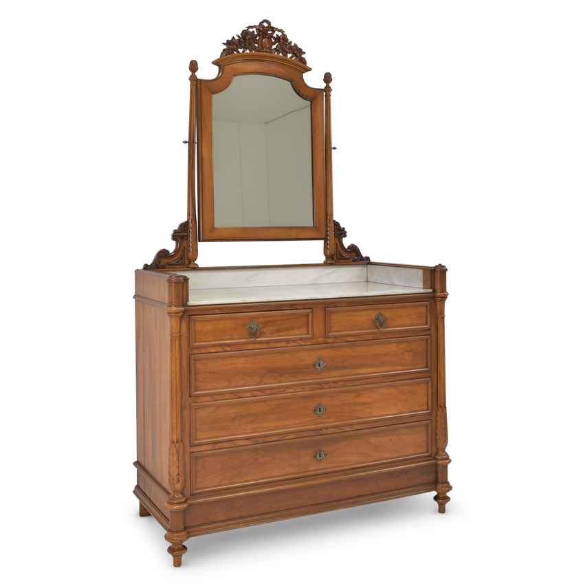 Antique Chest Of Drawers With Mirror | Vinterior