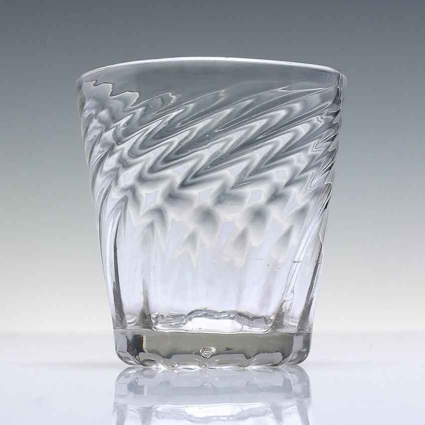 Rare Dram Size 18th Century Wrythen Flami Ale Glass C1750 | Vinterior