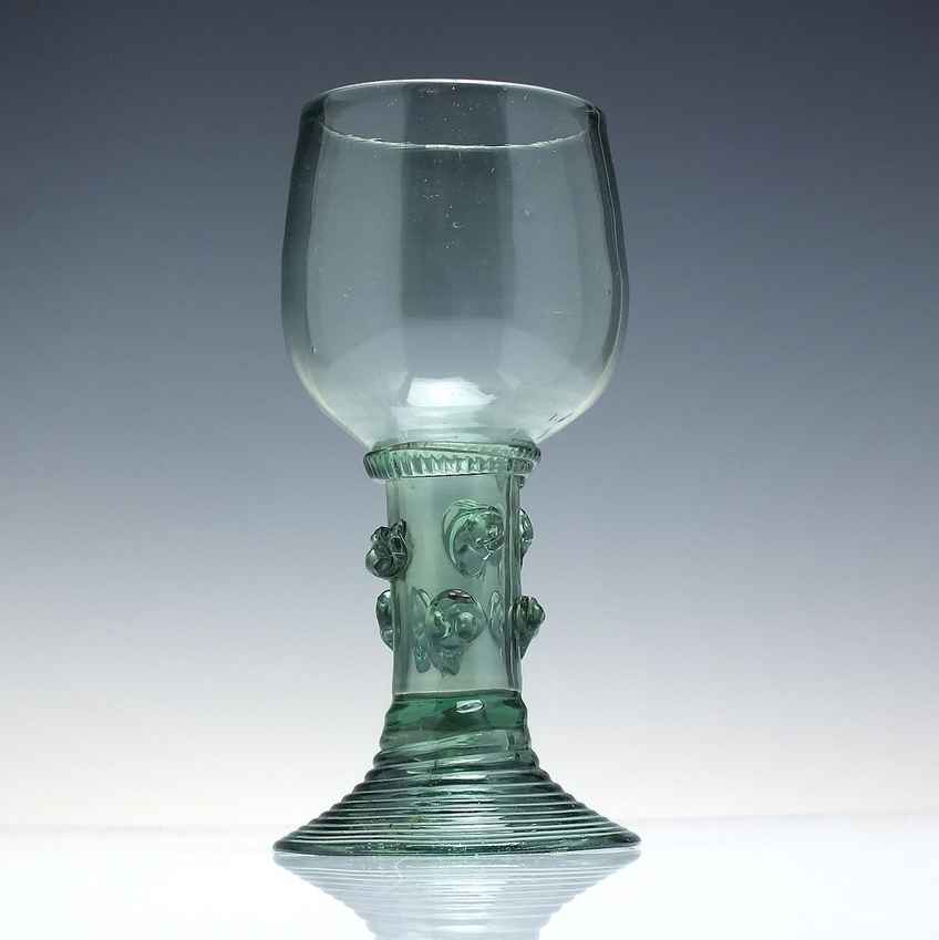 Antique German Roemer Clear Glass Spiral Hollow Stem | Vinterior