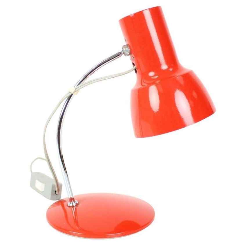 Lampe de sol ancienne orange des années 70 - Décoration