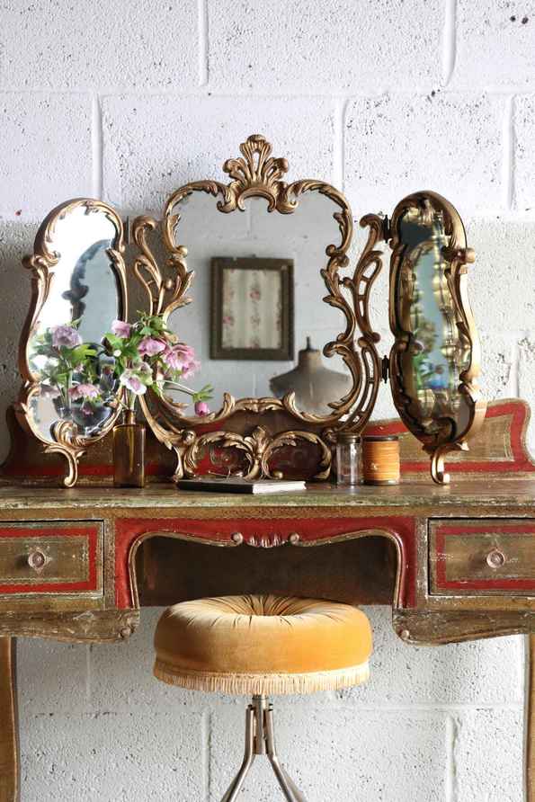 antique gold dressing table AMIYA Lace Up Back Pattern Sequin Gown main image 0