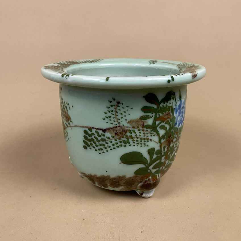 Vintage Oriental Planter Decorative Ceramic Plant Pot Chinese Hand Painted  Black Large Chinese Fish | Vinterior