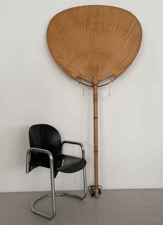 Very Large Uchiwa Floor Lamp By Ingo Maurer For M Design, 1977 Ingo Maurer