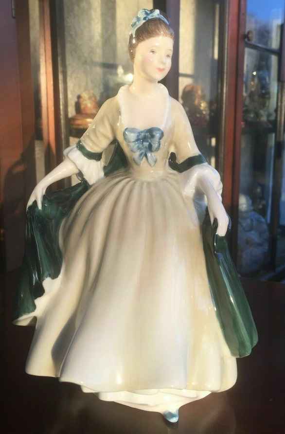royal doulton blue dress Vintage ROYAL DOULTON Lady in Blue Dress Figurine ENCHANTMENT