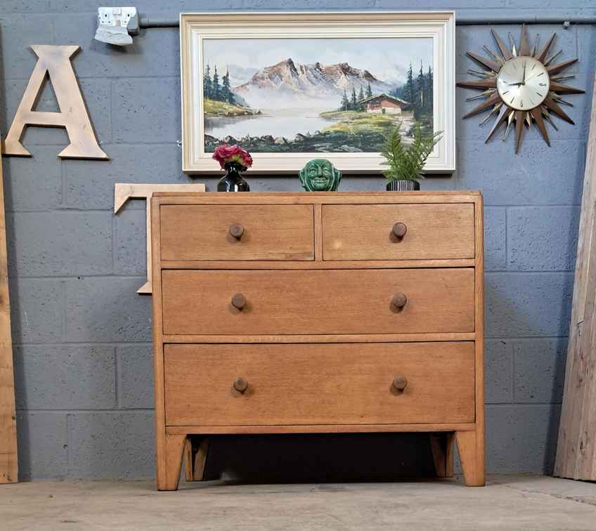 Mid Century Dresser Solid Golden Oak C1950s Vintage | Vinterior