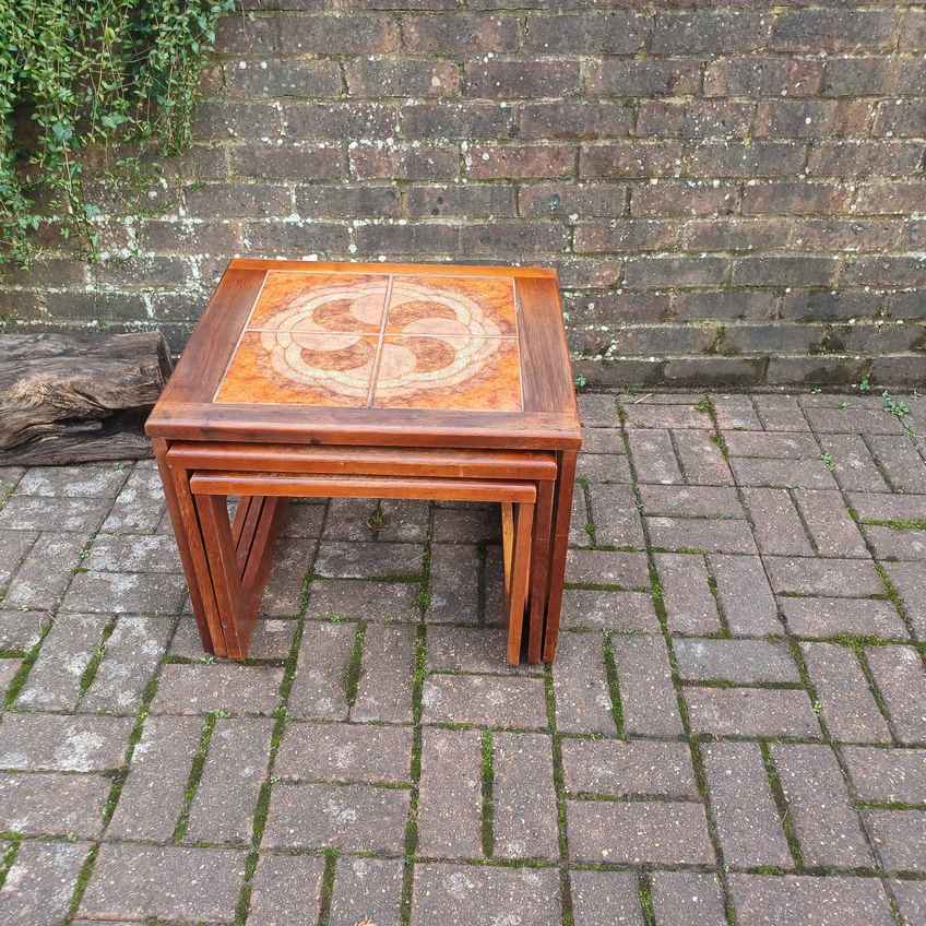 Classic 70s Vintage Retro Mid Century Tile Top Coffee Table