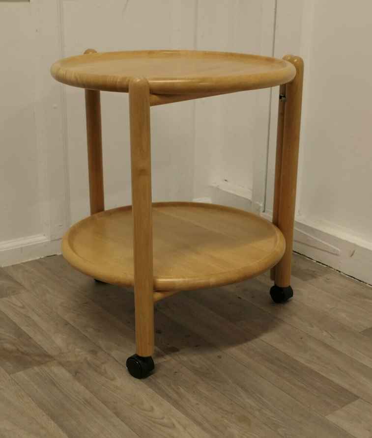 Mid Century Dansk Jens Quistgaard Danish 2 Tier Round Trolley Lazy