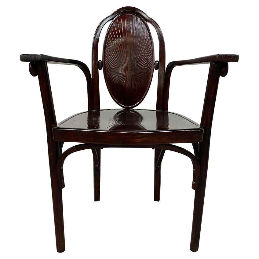 Austrian Bentwood & Cane Armchair From Josef Hofmann, 1900s
