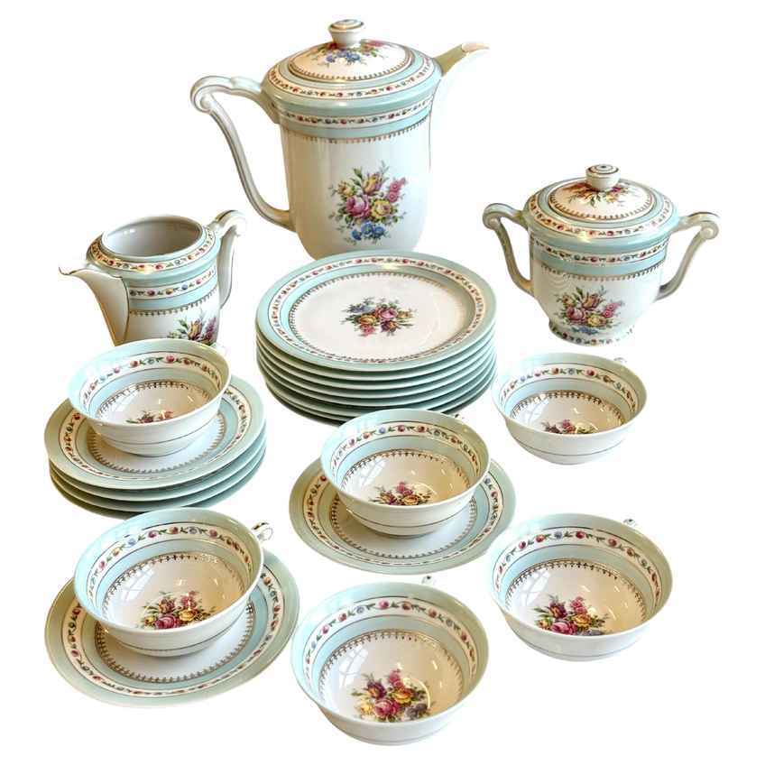 Antique Noritake Porcelain Beige And Gold Mosq Design 11 Piece