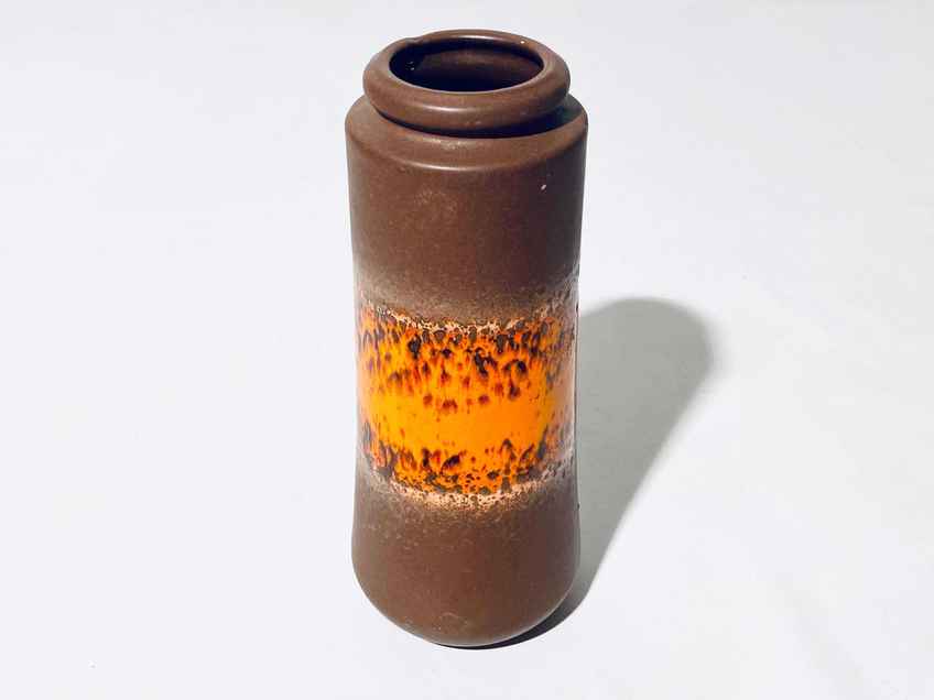 Ruscha Fat Lava West Germany Brown Gourd Ceramic Vase / Vintage