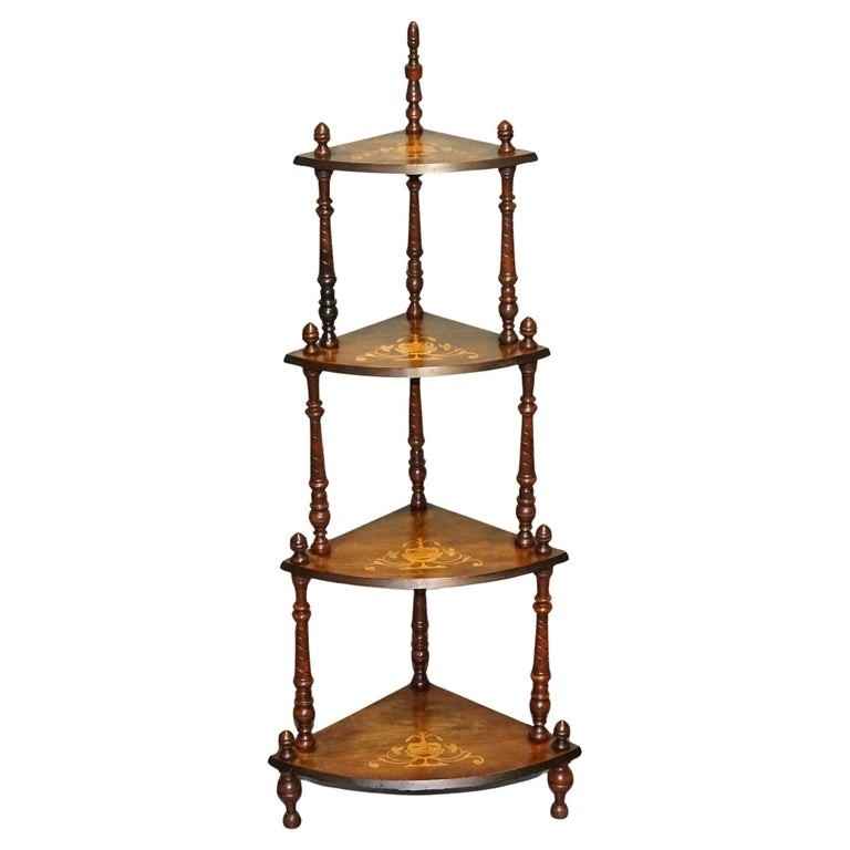 Vintage 5 Tier Lacquered Wood Oriental Japanese Display Stand