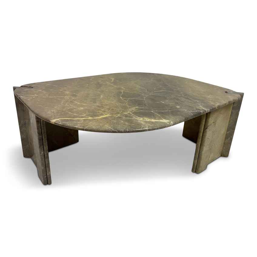 Italian Teardrop Shaped Marble Coffee Table, 1980s | Vinterior