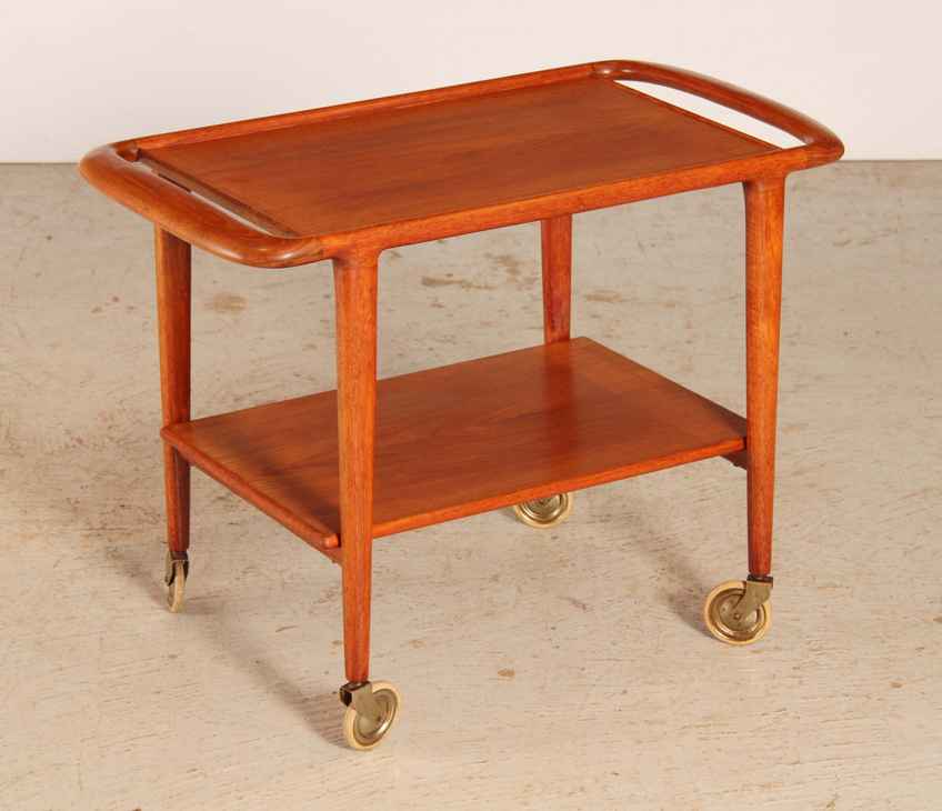 Mid Century Dansk Jens Quistgaard Danish 2 Tier Round Trolley Lazy