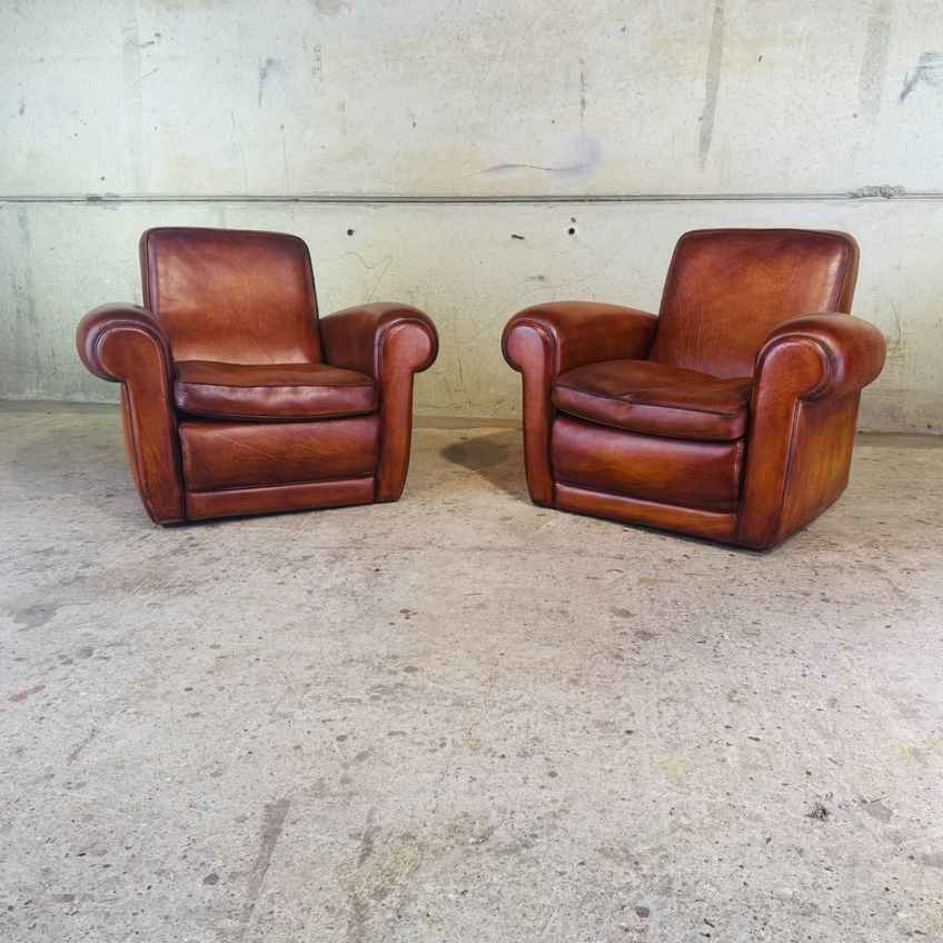 Vintage Italian Effezeta Tan Leather Cantilever Chair | Vinterior