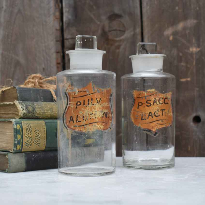 Antique Japanese Bottle Reverse Painted | Vinterior