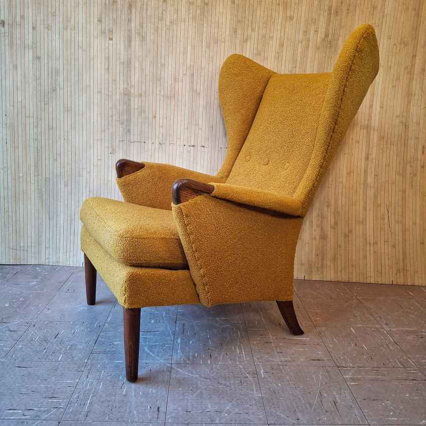 Original Parker Knoll Papa Bear Chair Reupholstered In Teddy Bear