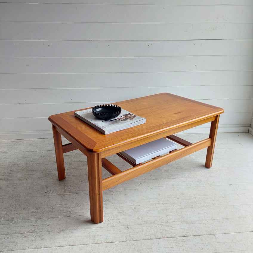 Mid Century G Plan Fresco Teak And Glass Two Tier Coffee Table | G