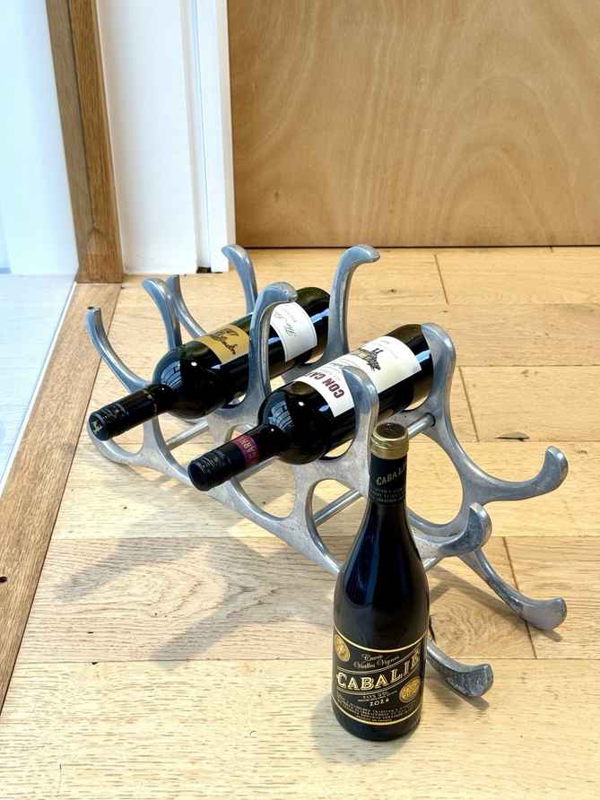 Michael Noll Style 9 Bottle Wine Rack In Polished Aluminium