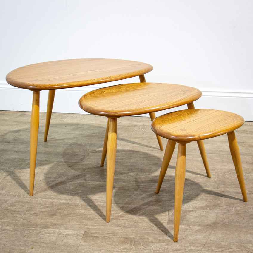 Vintage Ercol Pebble Nest Of Tables | Lucian Ercolani | Ercol