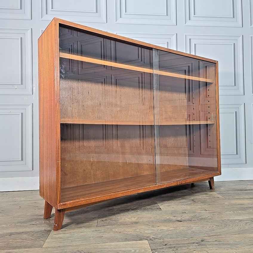 Vintage Jentique Display Cabinet Teak Glass Mid Century Bookcase