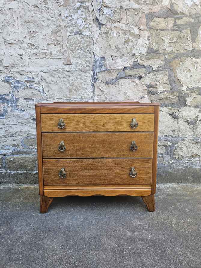 Vintage Harris Lebus Chest Of Drawers Painted In Bright Purple