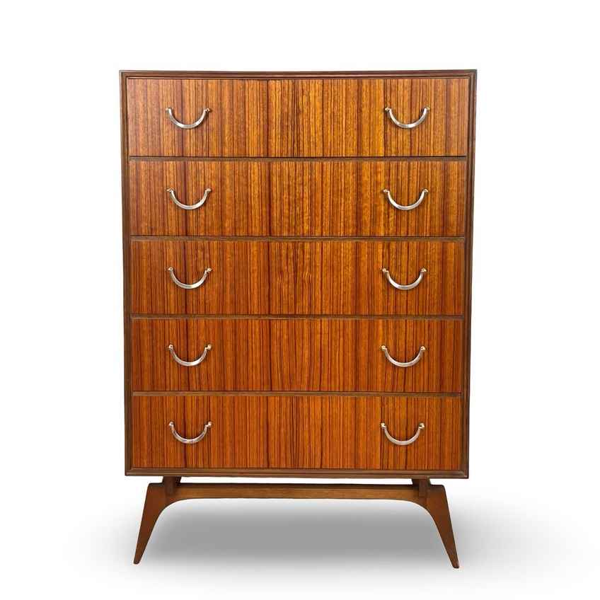 Mid Century Modern 1960's Chest Of Drawers In Teak And Beech By