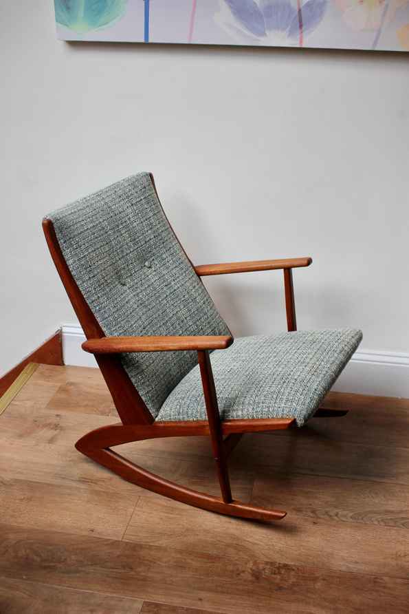 Mid Century Model 97 Rocking Chair By G. Jensen For Kubus, 1950s
