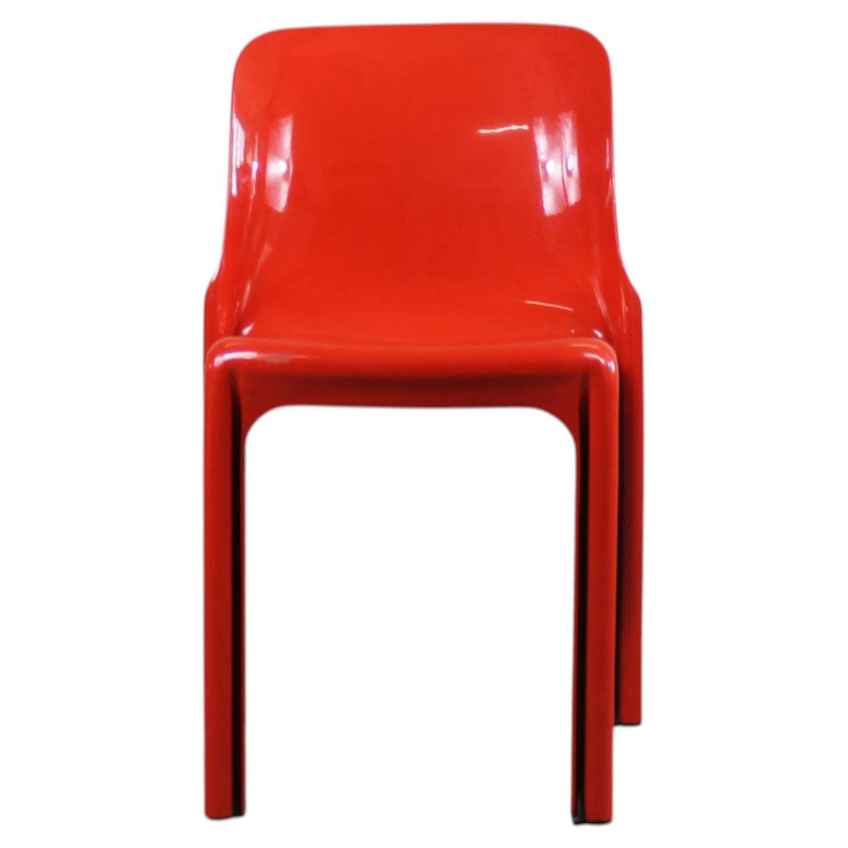 Vico Magistretti Set Of Nine Red Selene Chairs By Heller 2002s