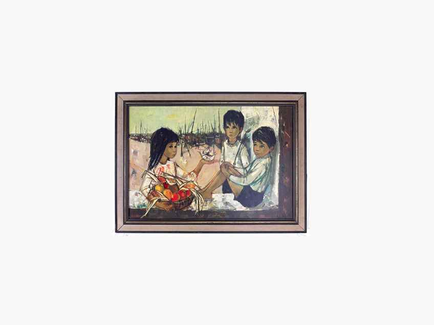 Dimanche By Ron Folland Signed 1960s Print In Original Frame