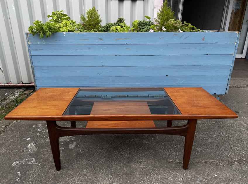 Mid Century G Plan Fresco Teak And Glass Two Tier Coffee Table | G