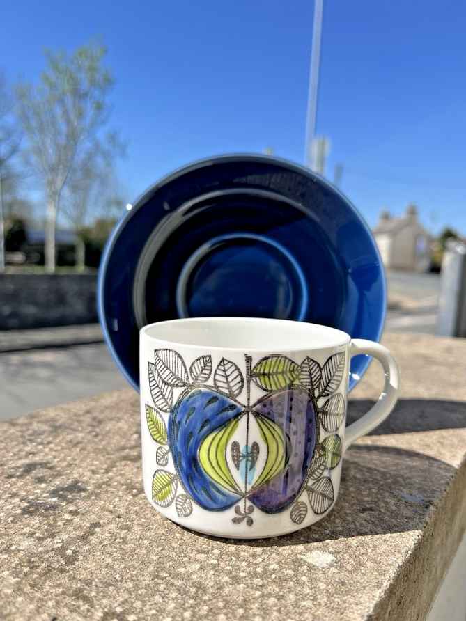 Rorstrand Kadett Cup And Saucer Mid Century Design By Hertha