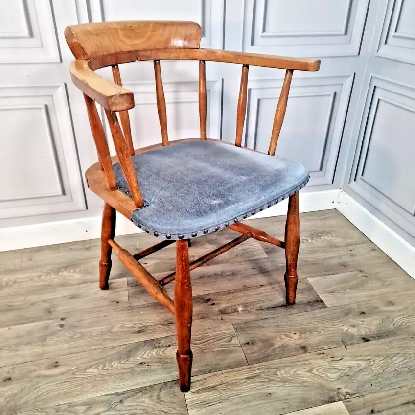 Antique Country Spindle Back Armchair Grandfather Chair | Vinterior